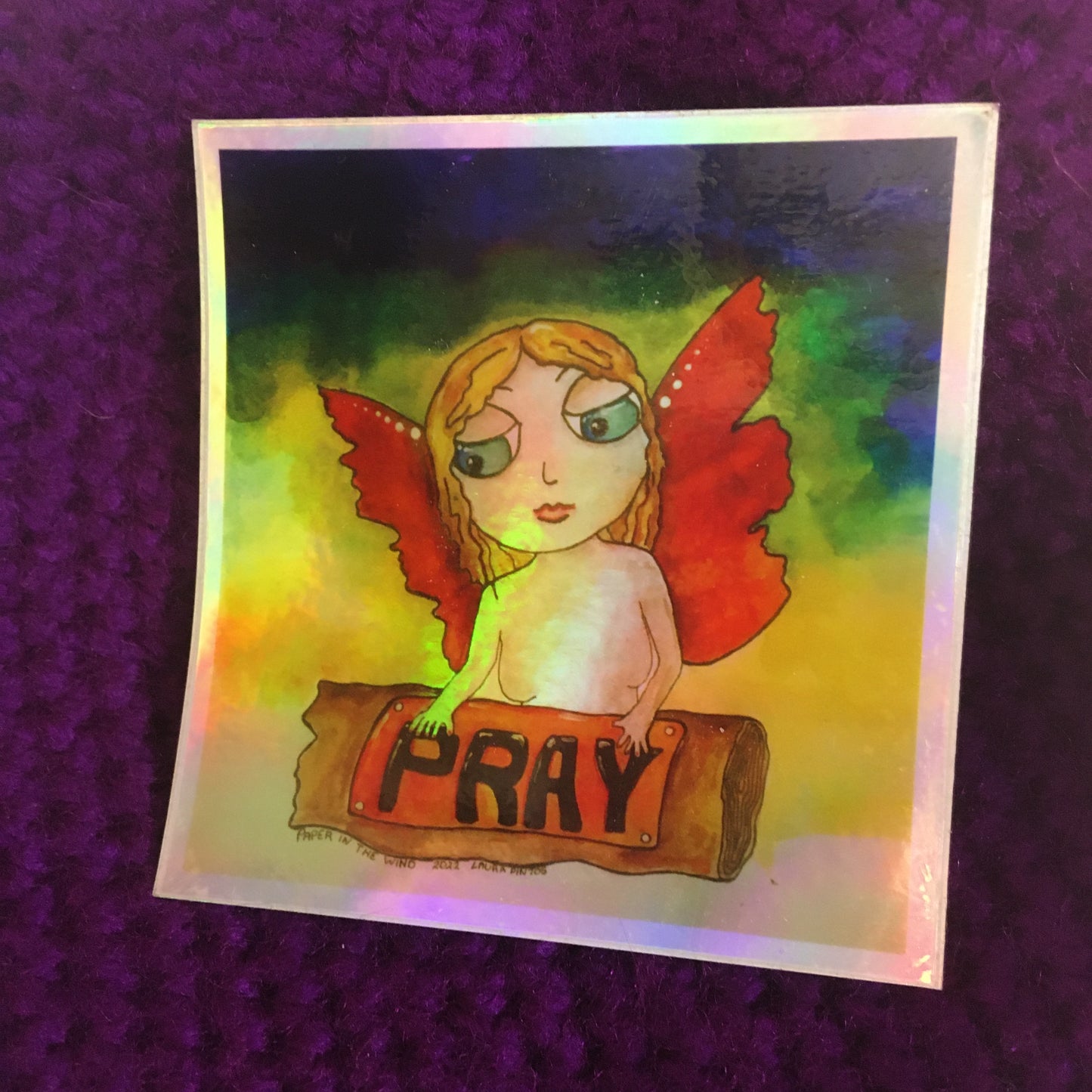 PRAYER FAERIE STICKER - HOLO