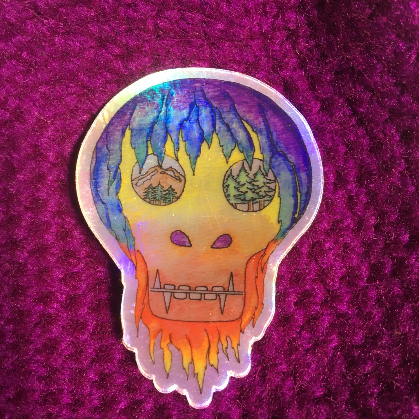 PSYCHADELIC PNW SKULL STICKER